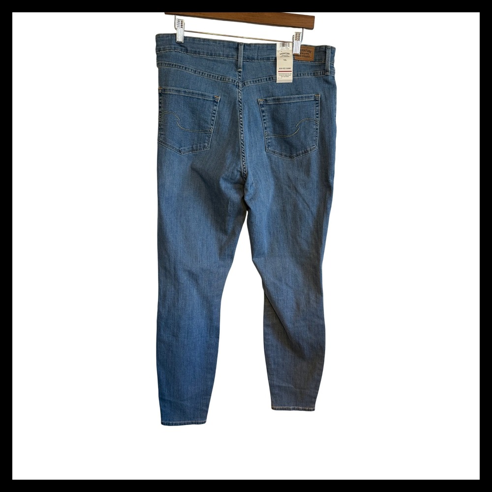NWT Levi Strauss Signature High Rise Skinny Jeans Distressed Wash Stretch 16L